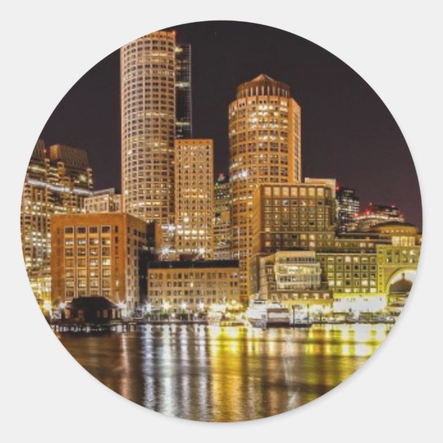 Boston Harbour Classic Round Sticker (Front)