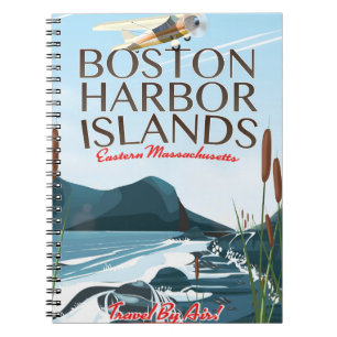 Boston Harbour Massachusetts Flight poster Notebook