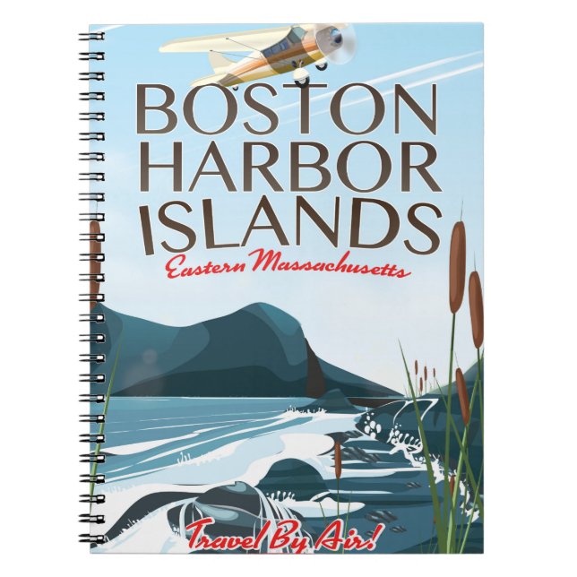 Boston Harbour Massachusetts Flight poster Notebook (Front)