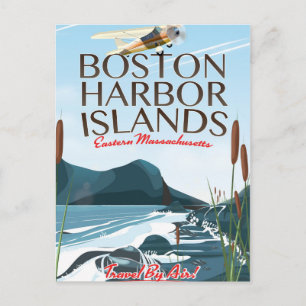 Boston Harbour Massachusetts Flight poster Postcard