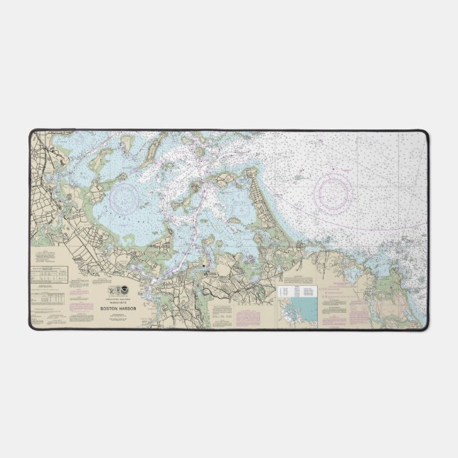 Boston Harbour Nautical Chart 13270 Desk Mat (Front)