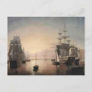 Boston harbour postcard