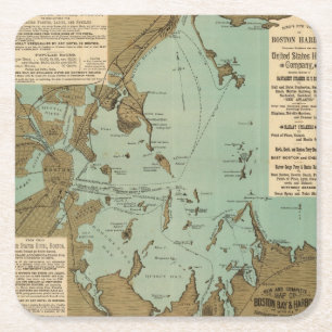 Boston Harbour Square Paper Coaster