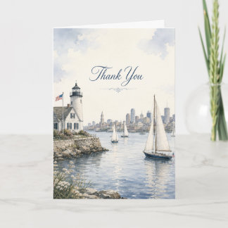 Boston Harbour Thank You Sailboats Card