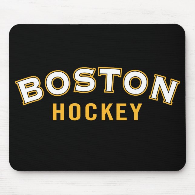 Boston Hockey black Mouse Pad (Front)