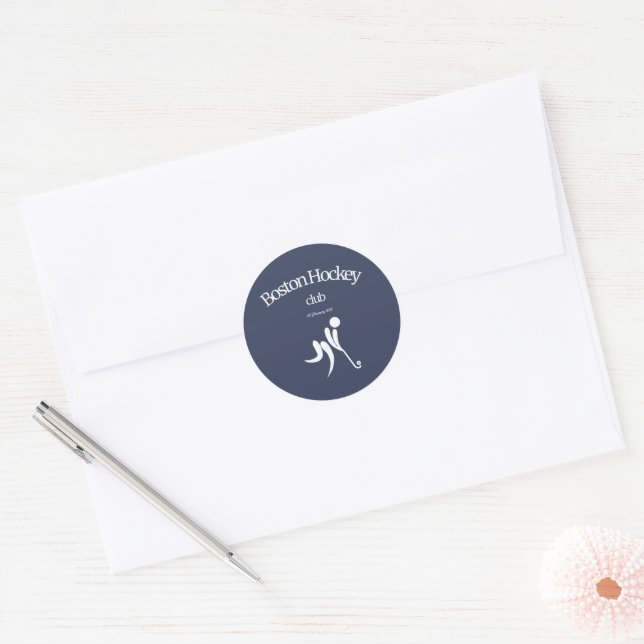 Boston Hockey Club T-Shirt Classic Round Sticker (Envelope)