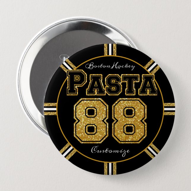 Boston Hockey Pasta 88 10 Cm Round Badge (Front & Back)