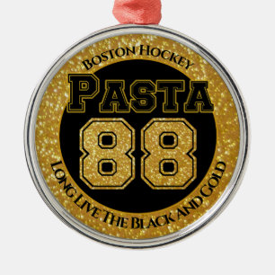 Boston Hockey Pasta 88 Metal Ornament