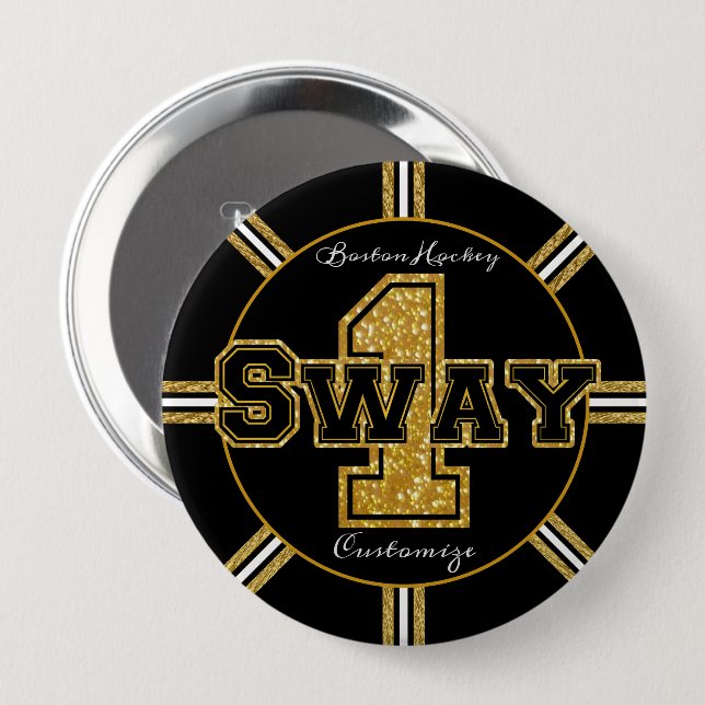 Boston Hockey Sway 1 10 Cm Round Badge (Front & Back)