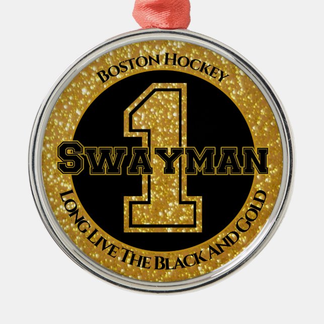 Boston Hockey Swayman 1 Metal Ornament (Front)