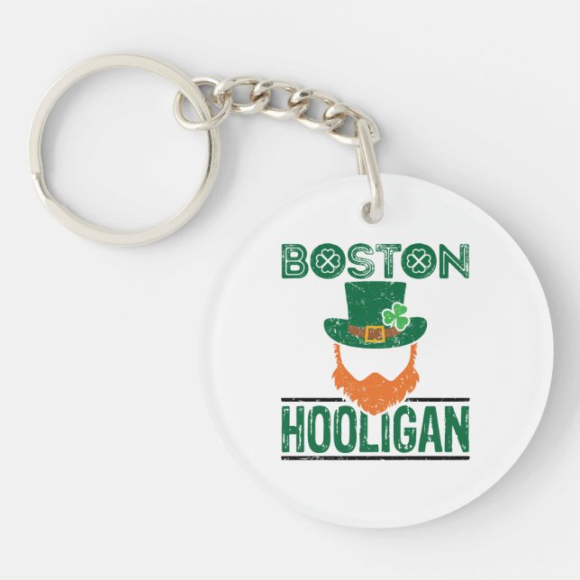 Boston Hooligan St Patricks Day Key Ring (Front)