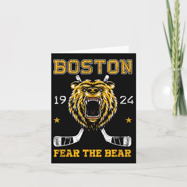 Boston Ice Hockey Fear The Bear  Card (Front)