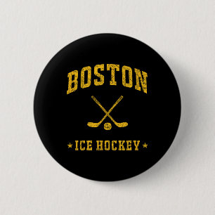 Boston Ice Hockey Vintage Gameday Retro Hockey Lov 6 Cm Round Badge