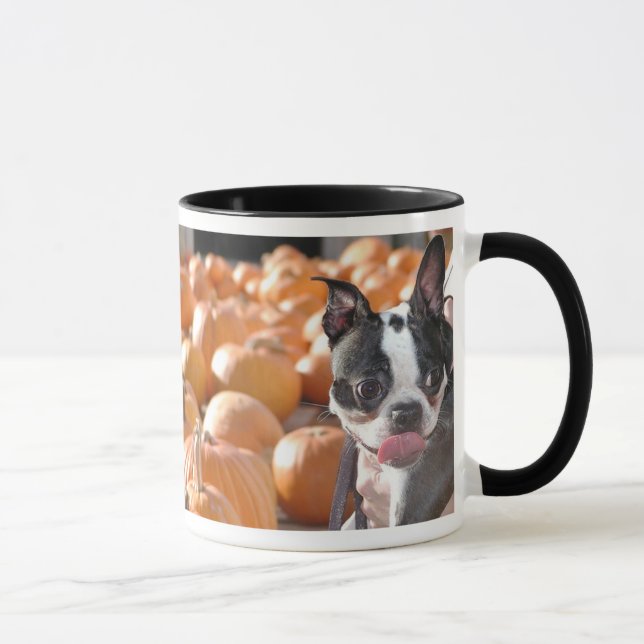 Boston in Pumpkin Patch Mug (Right)