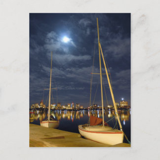 Boston in the Full Moon Postcard