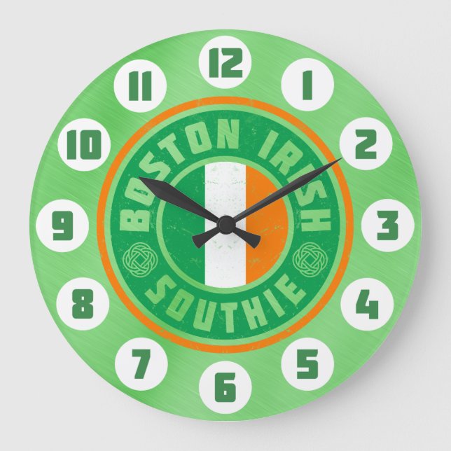 Boston Irish American Southie Clock (Front)