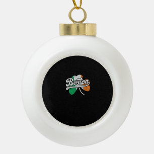 Boston Irish T-Shirt T-Shirt Ceramic Ball Christmas Ornament