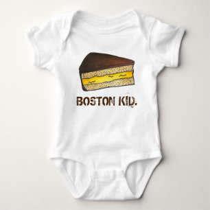 BOSTON KID Cream Pie Slice Massachusetts Foodie Baby Bodysuit