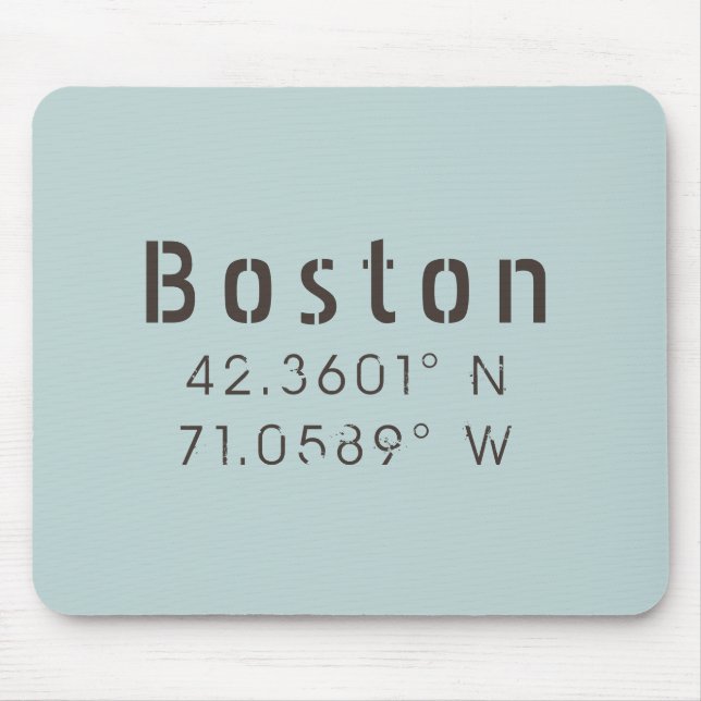 Boston Latitude Longitude Mouse Pad (Front)