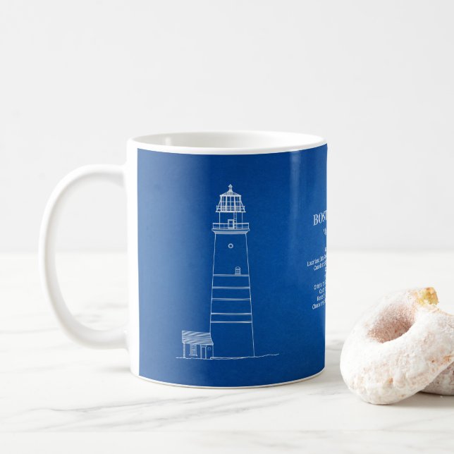 Boston Light Lighthouse - Massachusetts – AD Coffee Mug (With Donut)
