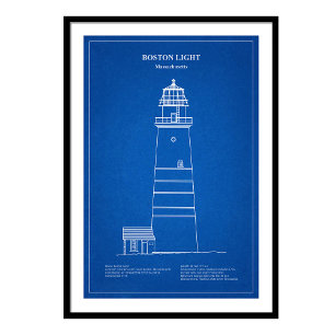 Boston Light Lighthouse - Massachusetts – AD Photo Print