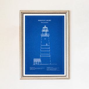 Boston Light Lighthouse - Massachusetts – AD Poster