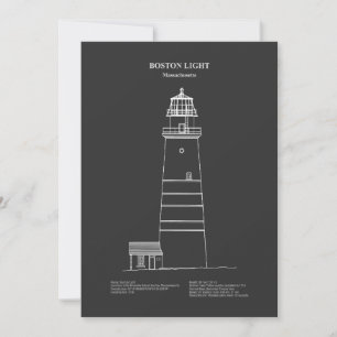 Boston Light Lighthouse - Massachusetts – PD Thank You Card
