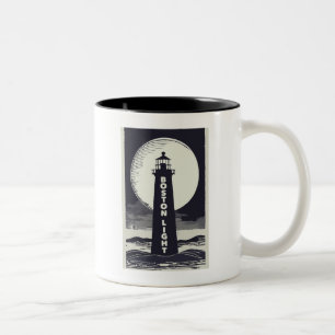 Boston Light Lighthouse Moon Two-Tone Coffee Mug