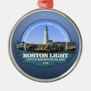 Boston Light Metal Ornament