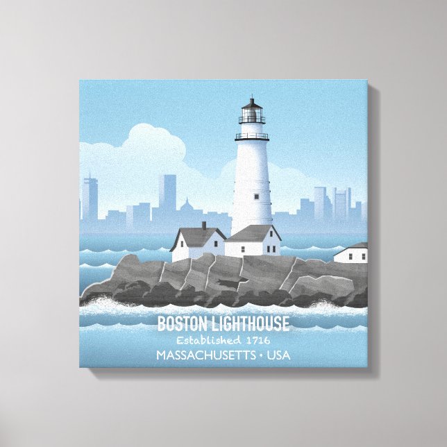 Boston Lighthouse Canvas Print (Front)