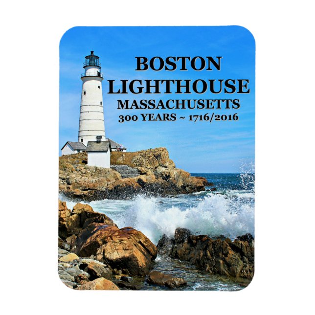 Boston Lighthouse, Massachusetts Magnet (Vertical)