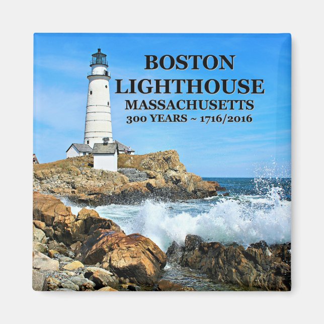 Boston Lighthouse, Massachusetts Magnet (Front)