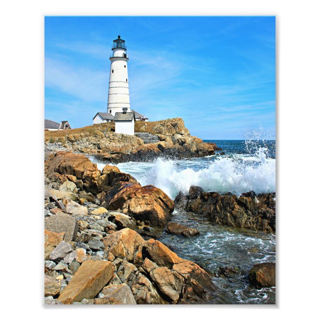Boston Lighthouse, Massachusetts Photo Print (Front)