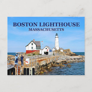 Boston Lighthouse, Massachusetts Postcard