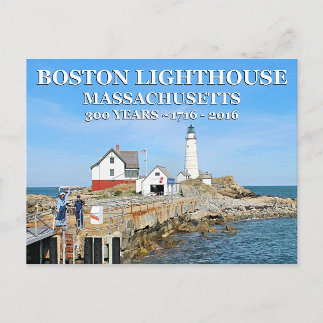 Boston Lighthouse, Massachusetts Postcard (Front)