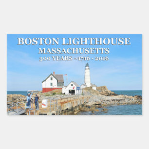 Boston Lighthouse, Massachusetts Rectangular Sticker