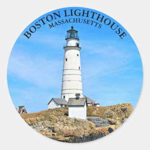 Boston Lighthouse, Massachusetts Round Sticker