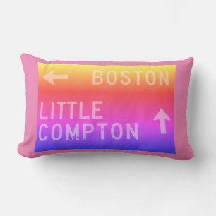 Boston, Little Compton, RI Rainbow Sign Lumbar Cushion