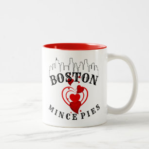 Boston Loves Mince Pies Cityscape Two-Tone Coffee Mug