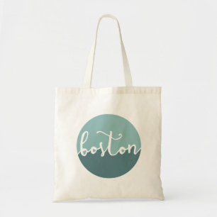 Boston, MA Blue Circle Ombre Tote Bag