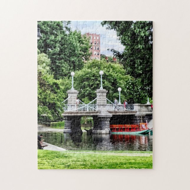 Boston MA - Boston Public Garden Bridge Jigsaw Puzzle (Vertical)
