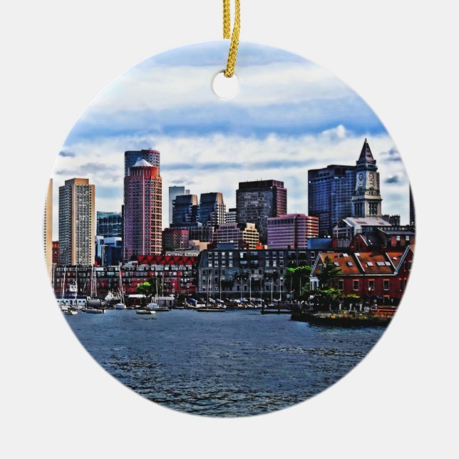 Boston MA - Inner Harbour Ceramic Ornament (Front)