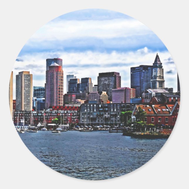 Boston MA - Inner Harbour Classic Round Sticker (Front)