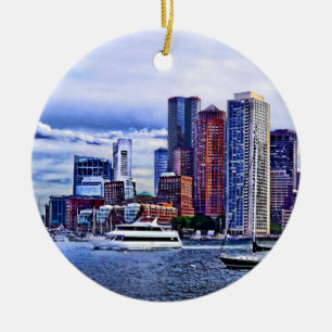Boston MA - Inner Harbour Near New England Aquariu Ceramic Ornament