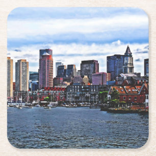 Boston MA - Inner Harbour Square Paper Coaster