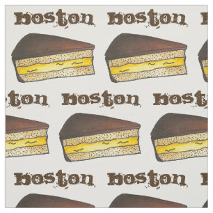 BOSTON MA Massachusetts Cream Pie Slice Foodie Fabric