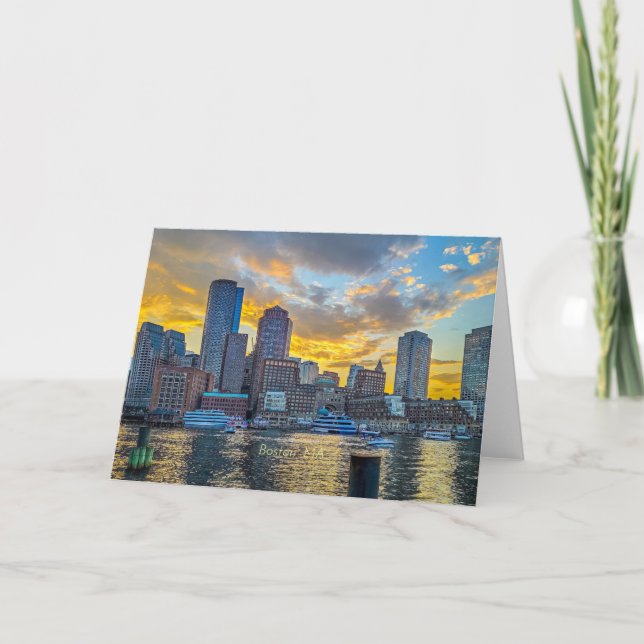 Boston, MA skyline, Thank You Card (Front)