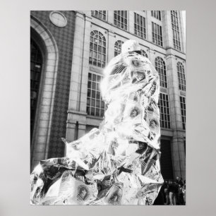 Boston, MA USA, Runner in Foil Boston Marathon Poster