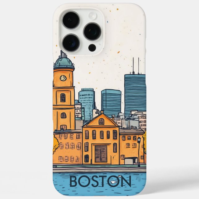 Boston MA USA Travel Case-Mate iPhone Case (Back)