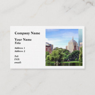 Boston MA - View From Boston Public Garden Business Card